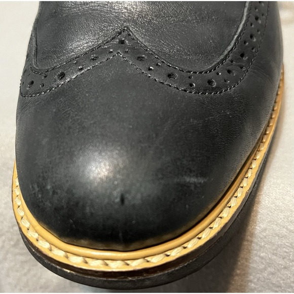 Cole Haan Black Wingtip Oxford Leather Shoes Lace Up Morris Size‎ 8M C11233 - Picture 9 of 12